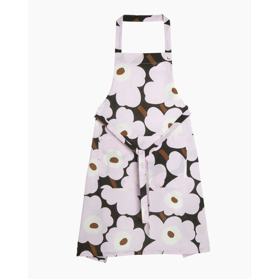 Pieni Unikko Apron DarkGreen/Pink/Brown