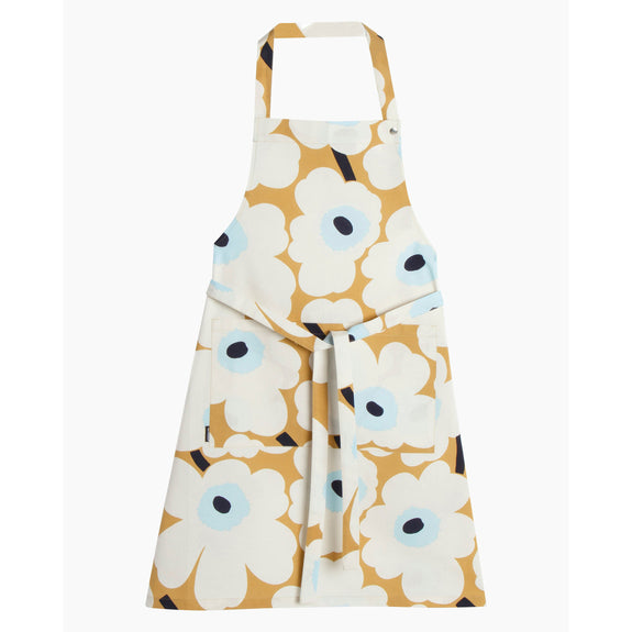 Pieni Unikko Apron Beige/White/Blue
