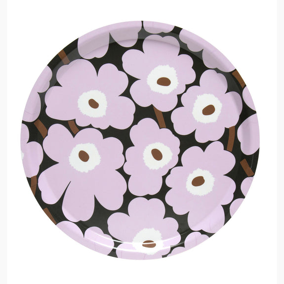 Mini Unikko Plywood Tray DarkGreen/Pink/Brown