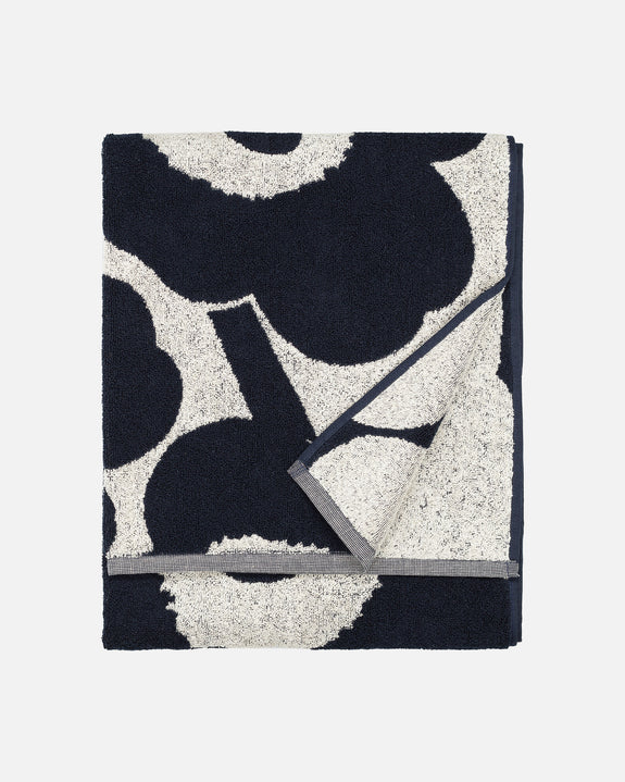 Unikko Bath Towel - Cotton/Dark Blue