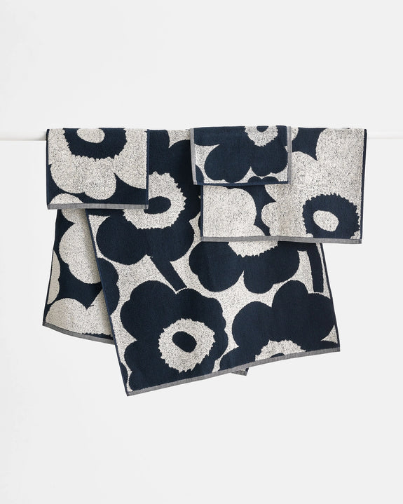 Unikko Guest Towel - Cotton/Dark Blue