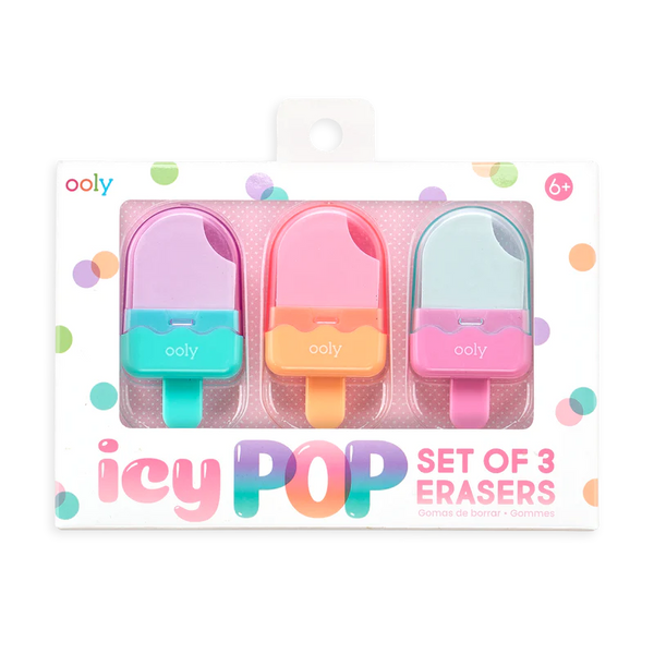 Icy Pop Erasers - Set of 3