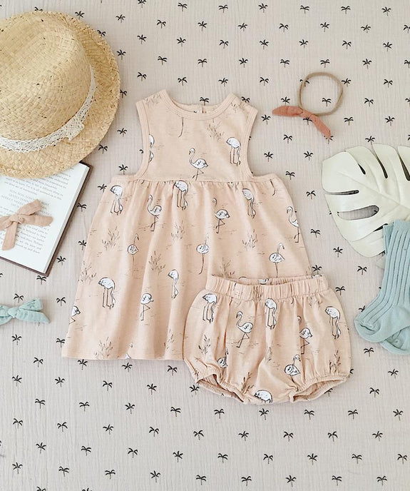 Rylee Flamingos Layla Dress Blush
