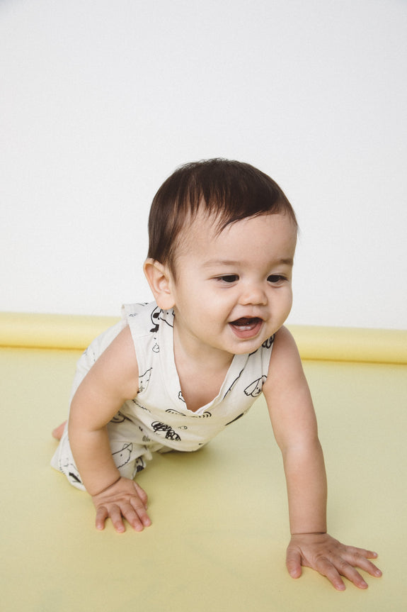 Kira Dog Tank Romper Natural