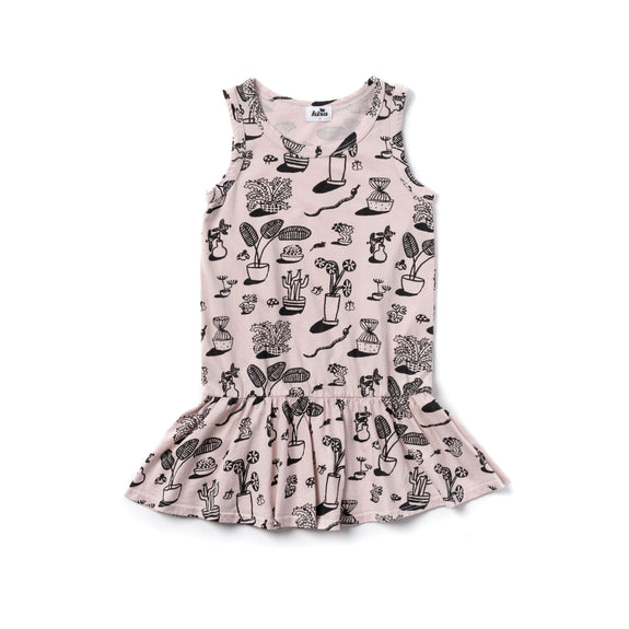 Kira Plants Tank Ruffle Dress Pink