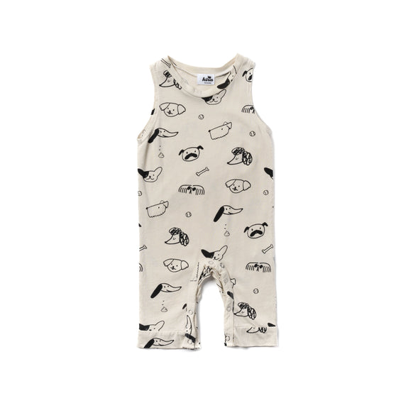 Kira Dog Tank Romper Natural