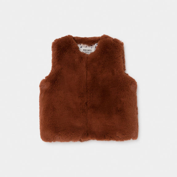 Faux Fur Vest Brown