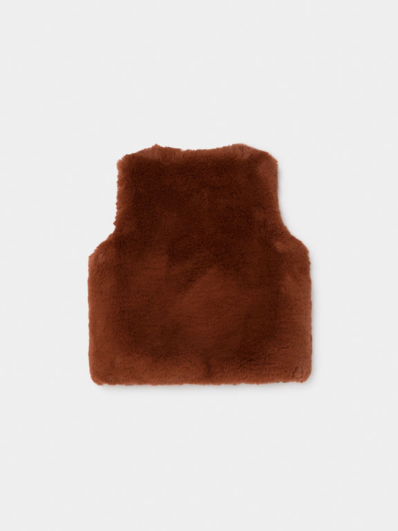 Faux Fur Vest Brown
