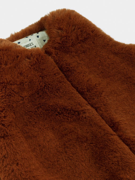 Faux Fur Vest Brown