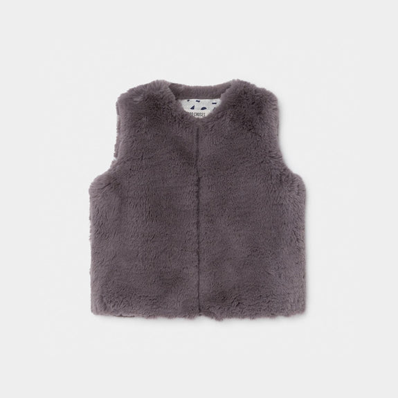 Faux Fur Vest Grey