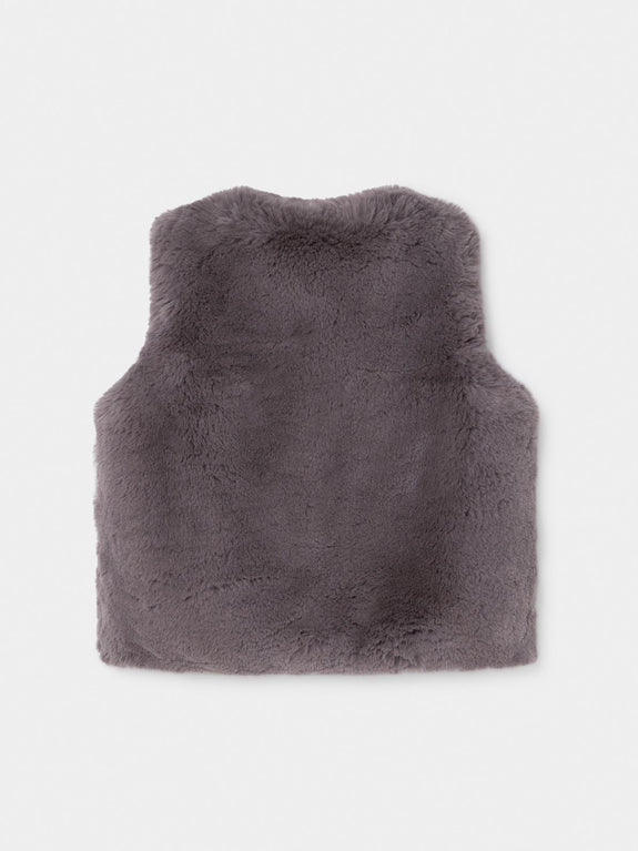 Faux Fur Vest Grey