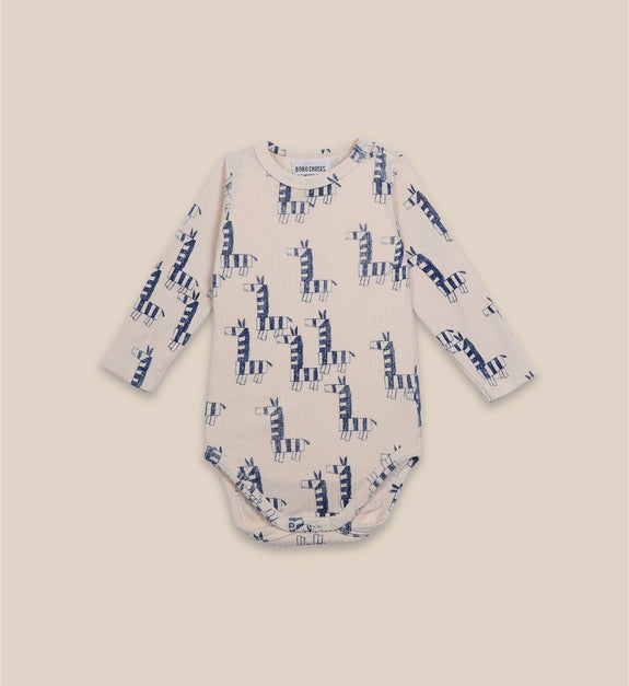 Long Sleeve Onesie - All Over Zebra