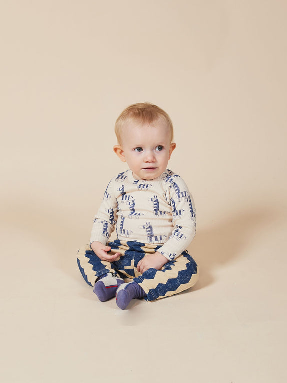 Long Sleeve Onesie - All Over Zebra