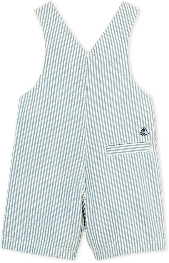 Seersucker Striped Overall