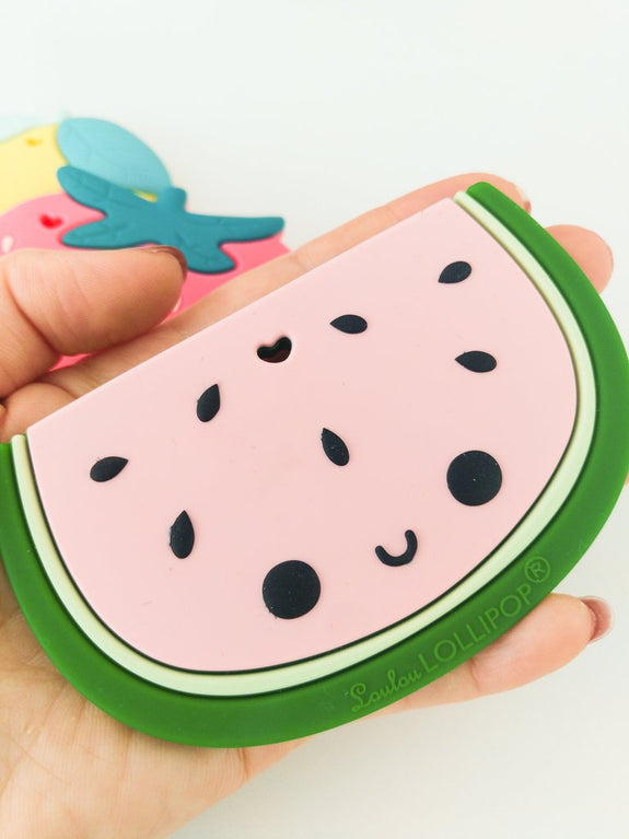 Silicone Teether Holder Set - Watermelon