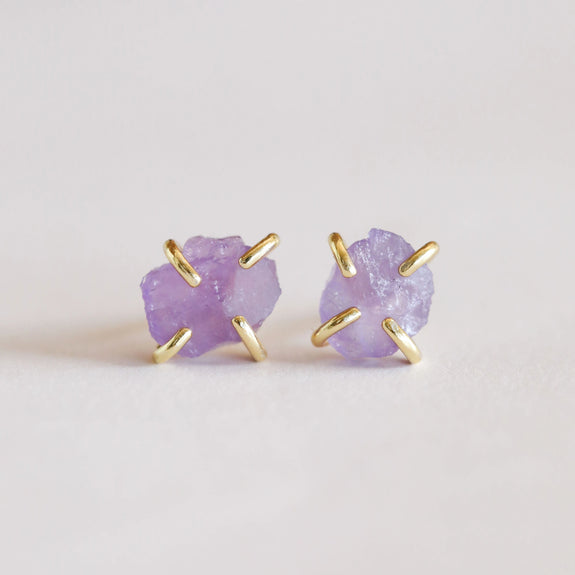 Amethyst Gemstone Prong Earring
