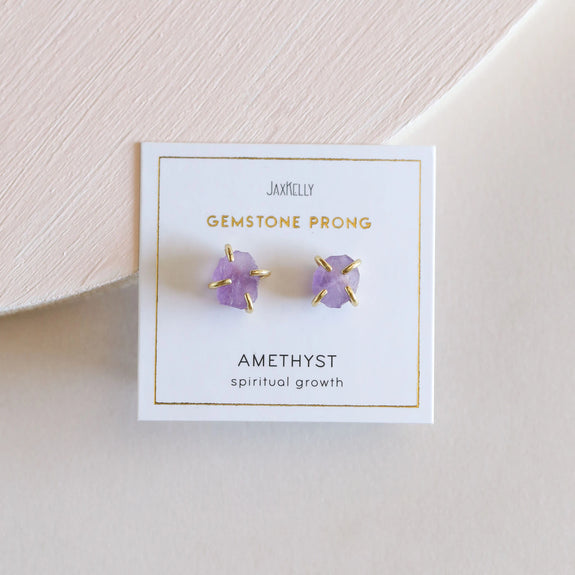 Amethyst Gemstone Prong Earring