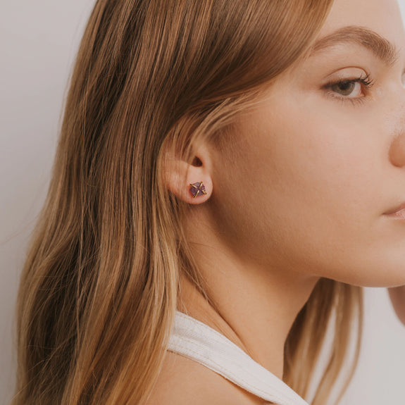 Amethyst Gemstone Prong Earring