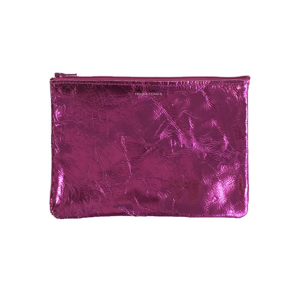 Flat Zip Pouch Medium (Foil Hot Pink)
