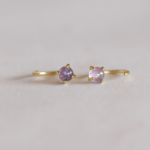 Amethyst Huggie Earring