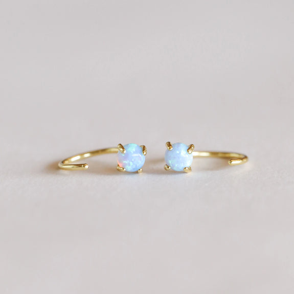Opal Huggie Earring