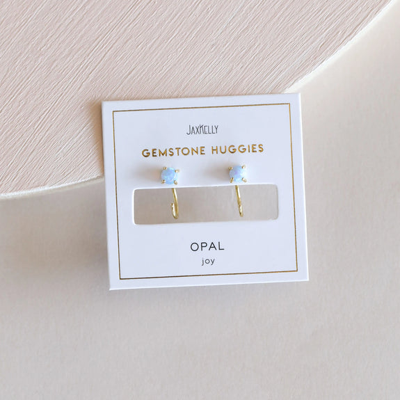 Opal Huggie Earring