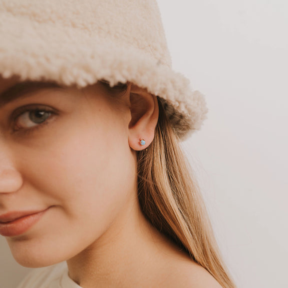 Opal Huggie Earring