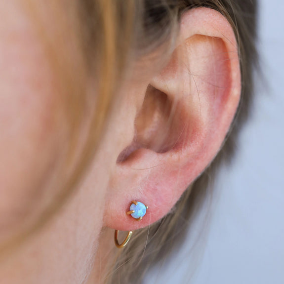 Opal Huggie Earring
