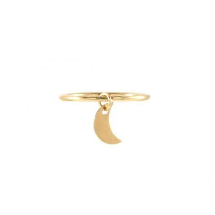 Ibiza Crescent Moon Charm Ring