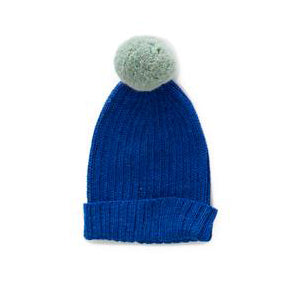 Pom Pom Hat - Blue