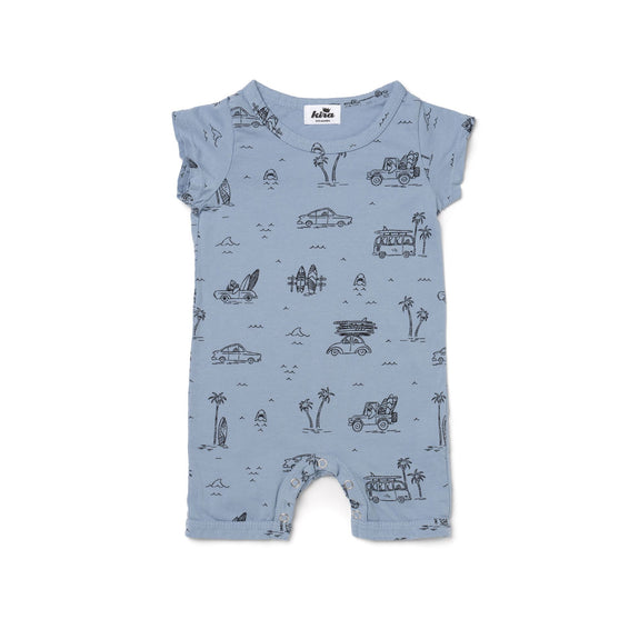 Shorts Romper - Surf - Stone Blue