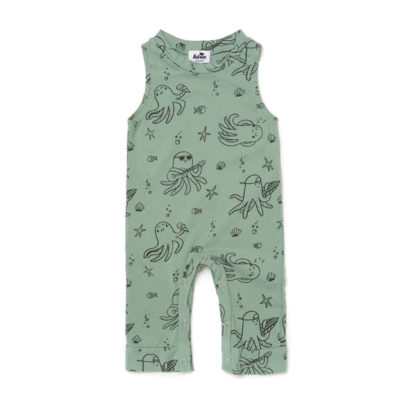 Tank Jumpsuit - Octopus - Celadon