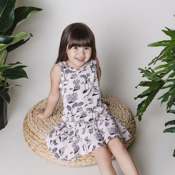 Kira Plants Tank Ruffle Dress Pink