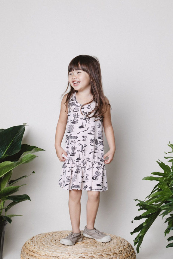 Kira Plants Tank Ruffle Dress Pink