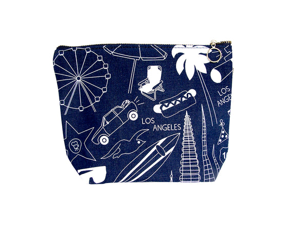 Los Angeles Makeup Pouch - Denim