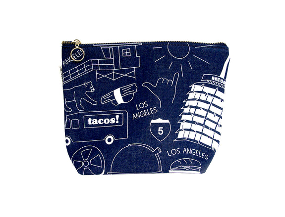Los Angeles Makeup Pouch - Denim