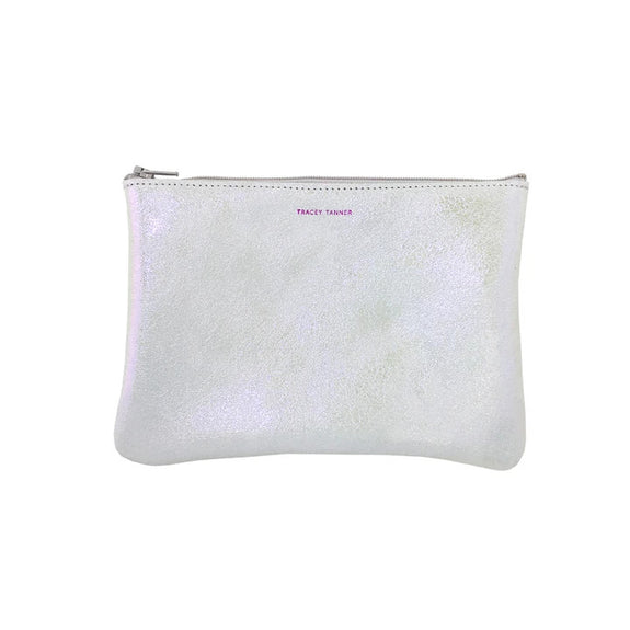 Flat Zip Pouch, Medium (Sparkle Opal)