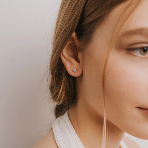 Mini Gem Earring - Opal