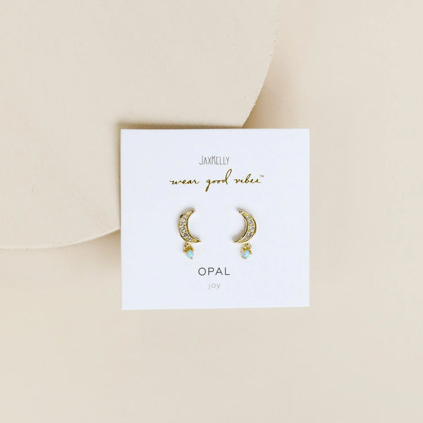 Moon Drop Earring - Opal