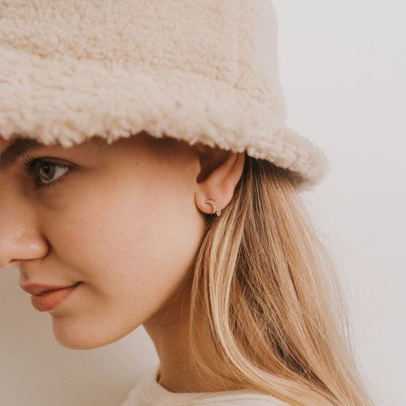Moon Drop Earring - Opal