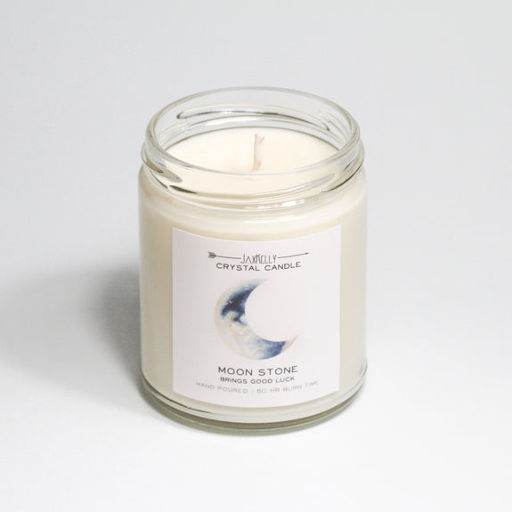 Moonstone Crystal Candle Brings - Good Luck