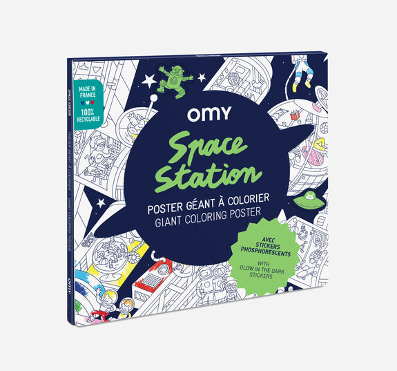 Giant Coloring Poster & Stickers - Space Station