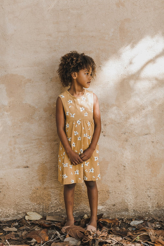 Rylee Hibiscus Layla Dress Saffron