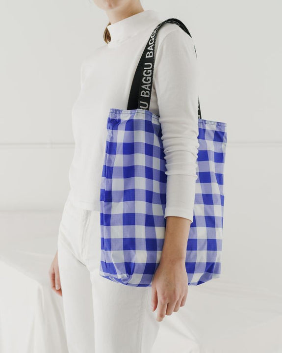 Ripstop Tote Big Check Blue
