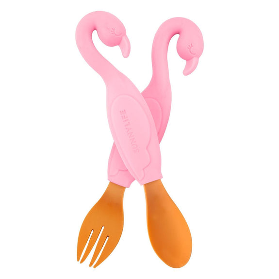 Spoon & Fork Set Flamingo