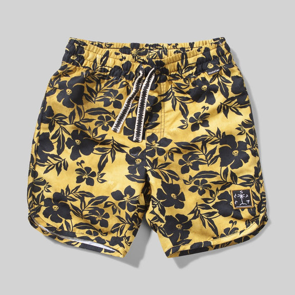 Skull Biscuis Board Shorts - Mustard