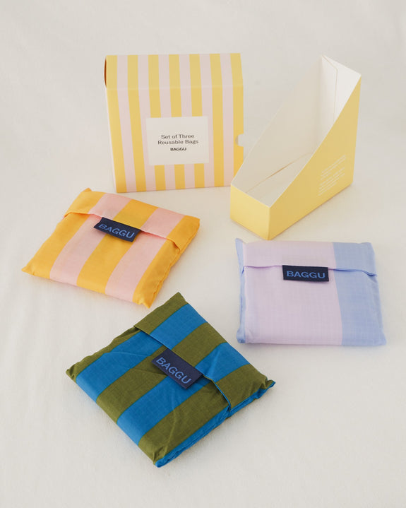 Standard Baggu Set of Three Leisure Stripes
