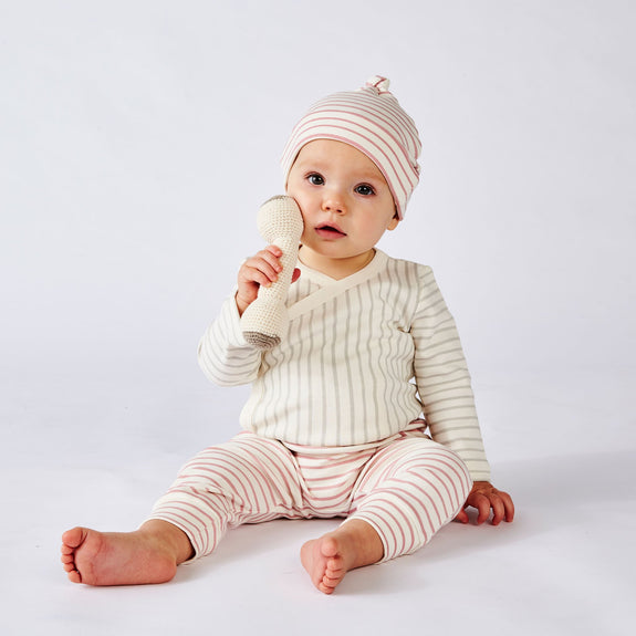 Stripes Away Knot Hat Pink