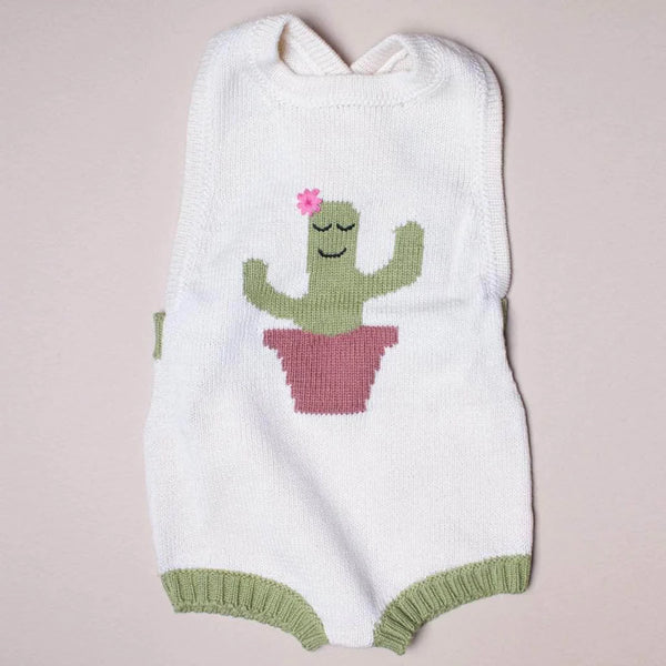Organic Knit Cactus Romper