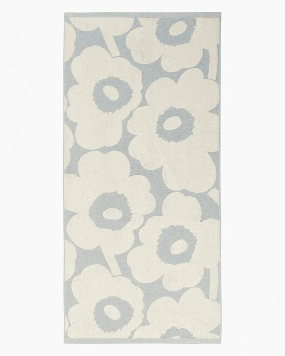 Unikko Jacquard bath towel (off-white, blue)